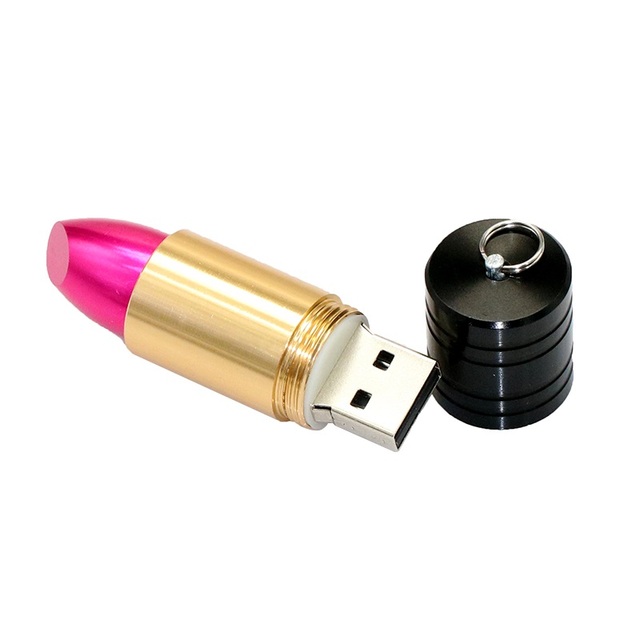 Unique Lipstick Shape 8GB Usb Flash Drives 2.0 Popular Gift for Girls USB Memory Sticks Red Plastic Lipstick Usb Flash Drive 4g