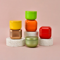 Boîte à thé carrée portable en fer blanc de 80 ml avec couvercle coulissant