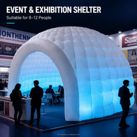 Tente igloo gonflable en tissu Oxford imperméable avec éclairage LED personnalisé pour les événements de festivals et de fêtes