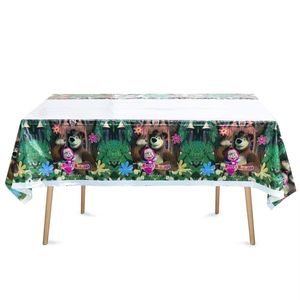 New cartoon <span class=keywords><strong>marsha</strong></span> bear tovaglia usa <span class=keywords><strong>e</strong></span> getta tovaglia per <span class=keywords><strong>orso</strong></span> marta per la decorazione della festa di compleanno copritavolo - Product Image 1
