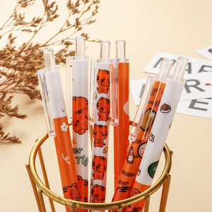 Creative Push Button Gel Pen Set 0.5mm Plastic Shell Digital Printing Office <b>School</b> Use - Product Image 2