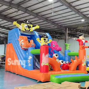 Tobogán Inflable Comercial de PVC para Niños, Diseño de <span class=keywords><strong>Bob</strong></span> <span class=keywords><strong>Esponja</strong></span>, Tobogán Inflable Grande para Uso en Seco o Mojado, Ideal para Fiestas y Parques al Aire Libre - Product Image 2