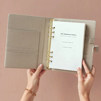 Carpeta de Anillas A5 Personalizada de Cuero con 6 Anillas, Organizador Magnético, Carpeta de Archivos de Hojas Sueltas, Agenda Escolar 2026
