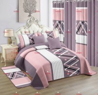 Ensemble de draps de lit 12 pièces couette couvre-lit ensemble de literie avec rideaux assortis King Size