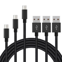 Câble USB C tressé en nylon personnalisé, charge rapide 2.4A, cordon de charge rapide USB Micro pour téléphone portable
