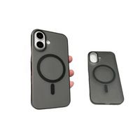 Coque rigide transparente ultra-fine en PC magnétique givrée pour iPhone 17 et 16 Pro Max