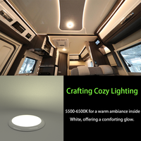 DAMAVO - Lumière de toit LED marine ultra-mince 3 pouces 7 pouces étanche 12V-24V pour bus, camping-car, intérieur automobile