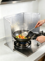 Bouclier anti-éclaboussures pliable en aluminium, résistant à la chaleur, pour cuisinière à gaz, protection anti-graisse pour cuisine