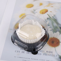 Boîte d'emballage transparente pour cupcakes en plastique PET à compartiments miniatures pour biscuits, beignets, gâteaux, mochi, lune