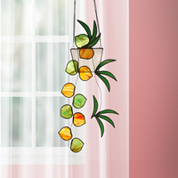 YAPPIE HD-68 Attrape-soleil en cristal Art Déco faits à la main, panneaux de vitrail pour fenêtre, décorations murales suspendues conçues individuellement pour la maison