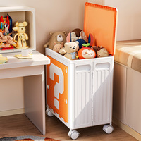 Boîte de rangement pliable carrée en plastique PP avec roulettes, grande capacité, organisateur pour chambre d'enfant