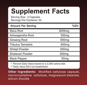 Hochwertige Maca-Ginseng-Kapseln Maca Plus Kapseln XXXL Männer Energie-Unterstützung Maca-Wurzel-Kapseln Power Energy - Product Image 2