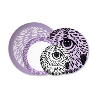 Hand -painted <strong>Owl</strong> Pattern Forest Series Decorative Ceramic <strong>Plates</strong> Sets Fine China Porcelain Dinnerware - Product Image 2