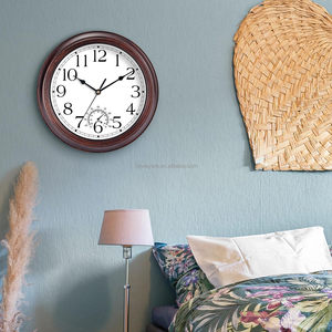 <span class=keywords><strong>Reloj</strong></span> <span class=keywords><strong>de</strong></span> Pared con Termómetro, Relojes <span class=keywords><strong>de</strong></span> Pared Vintage Silenciosos que Funcionan con Batería, <span class=keywords><strong>Reloj</strong></span> Retro sin Tictac Decorativo para Sala <span class=keywords><strong>de</strong></span> Estar - Product Image 5