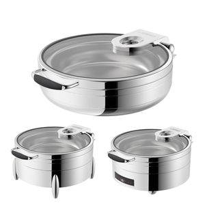 Sunnex Élégant Rond 36CM Réchaud 304 Acier Inoxydable Hôtel Buffet Chauffe-Plats 6.8L Service Alimentaire Buffetware - Product Image 4