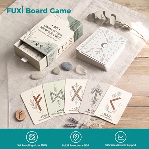 การ์ดทำนายรูนแบบมินิมอลทำมือ FUXI เกมบนโต๊ะ พิมพ์สีเต็มรูปแบบ มุมโค้งมน กล่องกระดาษแข็ง ของขวัญเพื่อการศึกษา - Product Image 1