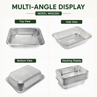 120 Oz Halbe Größe Tiefe Aluminiumfolienpfanne 12x10 Zoll Dampftablett-Behälter für USA Restaurant Catering BBQ Braten Silber