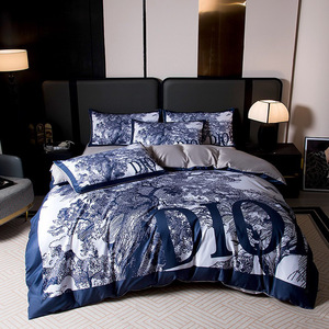 Parure <span class=keywords><strong>de</strong></span> lit quatre pièces en soie lavée à motif géométrique, grande taille, best-seller, <span class=keywords><strong>tendance</strong></span> transfrontalière - Product Image 3