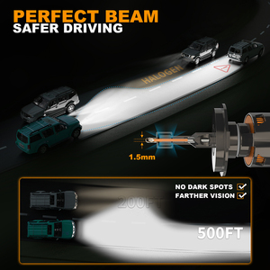 Faros LED para Auto de Alta Potencia 160W 12V 20000LM 6000K IP68 Impermeables, Bombillas H1 H4 H7 9005 9006 para Auto y Motocicleta - Product Image 5