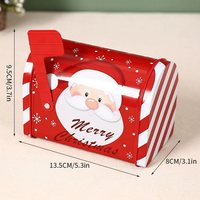 Boîte en forme de boîte aux lettres de Noël 135*80*H95mm, boîte à bonbons, emballage pour biscuits, boîte en étain hermétique pour chocolat