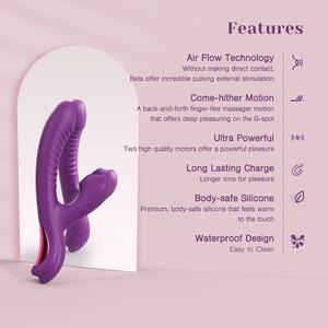 Tracy's Dog Come-Hither <span class=keywords><strong>Rabbit</strong></span> <span class=keywords><strong>Vibrator</strong></span> 3 Hisapan 10 Mode Getaran Stimulasi Klitoris G-Spot Wanita Pasangan Lithium-Ion Beta - Product Image 2
