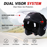 AWN 1/2 efficace ABS bonne qualité demi-visage vélo électronique blindé Double lentille course autocollants casques moto pour adulte