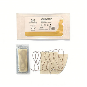 ไหมผ่าตัดชนิด Catgut สีน้ำตาลปลอดเชื้อ ปลายทู่ ขนาด 3/8 วงกลม ยาว 75 ซม. ทำจากโครมิกแคทกัต สำหรับการซ่อมแซมเนื้อเยื่อ - Product Image 5