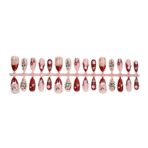 Ongles à presser de Noël 3D stéréo <span class=keywords><strong>renne</strong></span> arbre de Noël en forme d'amande bouts d'ongles faits à la main de haute qualité - Product Image 4