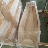 Ataúd de Madera Maciza Estilo Europeo con Cruz Dorada, Ecológico y Biodegradable, para Almacenamiento de Cenizas de Adultos, Precio Competitivo