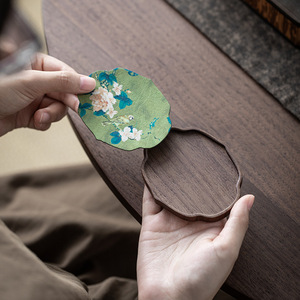 Walnut Wood <b>Teacup</b> Coaster Heat Insulation Mat Drink Holder Simple Style - Product Image 2