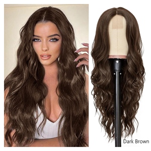 Cơ Thể Sóng Cao Cấp Sợi Tổng Hợp Thanh Lịch Thời Trang Màu Sắc Tự Nhiên Glueless Đầy Đủ HD Ren Tóc Giả - Product Image 3