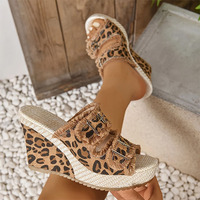 Sandales compensées à talon épais pour femme, style bouche de poisson, à talons hauts, de créateur, livraison rapide