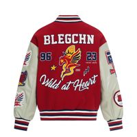 Veste de baseball pour homme avec broderie de haute qualité, au design streetwear américain élégant et en tissu de coton.