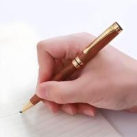 Stylo bille en bois de rose de haute qualité avec corps métallique, souvenir de bureau et cadeau d'affaires promotionnel avec logo personnalisé