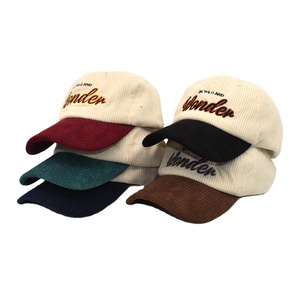 Corduroy Embroidered logo Outdoor Sport Baseball Cap - Product Image 1