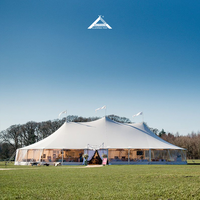 Tente de réception extensible imperméable pour mariages et événements – Tente extérieure à membrane tendue et en Oxford pour 50 à 200 personnes – Grande tente de glamping en gros