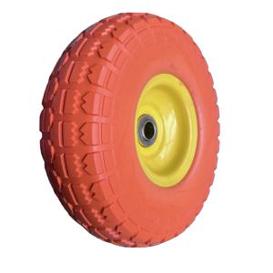 10 pulgadas 4,10/3,50-4 <span class=keywords><strong>rueda</strong></span> sólida a prueba de pinchazos neumático de espuma de PU para carro pequeño rodamiento de bolas Uso de <span class=keywords><strong>carretilla</strong></span> libre plana - Product Image 3