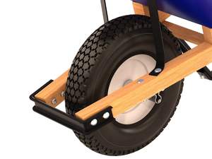 Premium aanbiederklasse stalen kruiwagen met één wiel, duurzaam, met houten handvat en noppenband - Product Image 4