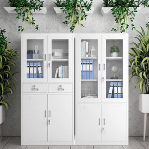 خزانة ملفات مكتبية منخفضة من الحديد بتصميم عصري مع قفل من الصلب لتخزين المستندات والإيصالات بتصميم لوحة معدنية - Product Image 1