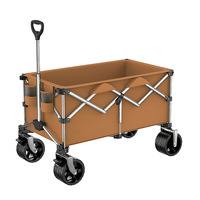 Chariot de camping pliable nouvelle génération avec roues tout-terrain en acier haute teneur en carbone, chariot à main extra-large pour pique-nique et usage extérieur