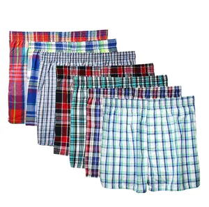 Eco-friendly Plus Size Boxer Shorts 100% Cotton Breathable Men's Shorts