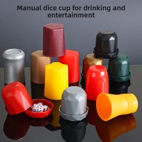 Gobelet à dés en mélamine, design à côtés droits, pour double jeu de dés, shaker manuel, options colorées, 5 dés inclus - Divertissement pour bars et KTV