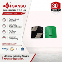 Bloc abrasif diamanté moyen Sanso Redi Lock pour ponceuse à béton, forme carrée, utilisation humide/sèche, OEM disponible