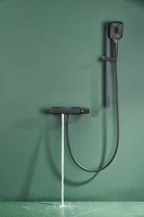 Robinet de baignoire chaude et froide à corps en cuivre gris Gun Gold Baignoire de douche réglable à suspension murale latérale Douche noire