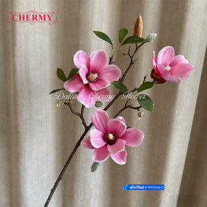 TH1518 داليان شيرمي بالجملة فرع واحد الحرير الأبيض الاصطناعي ماغنوليا الزهور وهمية - Product Image 5