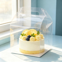Boîte à gâteau en plastique PET entièrement transparente Cholyn CLP-PSO-F101 avec poignée, doublure intérieure recyclable, épaisseur 0,3 mm, soins personnels