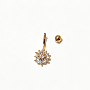 14G Hypoallergenic Stainless Steel <strong>Belly</strong> Button Ring Navel <strong>Belly</strong> Piercing Jewelry Flower Navel <strong>Belly</strong> Rings for Women - Product Image 6