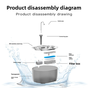 Fuente de agua súper silenciosa <span class=keywords><strong>para</strong></span> gatos de interior, dispensador de bebidas <span class=keywords><strong>para</strong></span> mascotas, bomba silenciosa, grifo, cuencos de plástico <span class=keywords><strong>para</strong></span> mascotas, comederos, fuente de alimentación de carga - Product Image 6