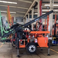 Chine prix d'usine Mini jambe hydraulique remorque roues Type Diesel puits d'eau forage petite machine de forage à vendre