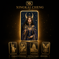 12 signes du zodiaque, tarot, constellation, barre en cuivre fin 999, artisanat métallique personnalisé double face, carte de collection, phase de lune, cadre doré